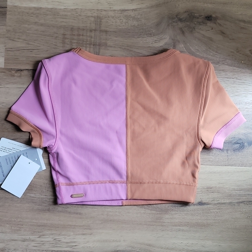 NWT L SPACE Revolutions Ribbed Colorblock Crop Top - Picture 8 of 8